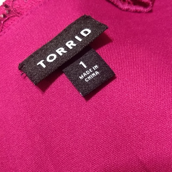 Torrid Wine Colored Lace Dress - Picture 6 of 8